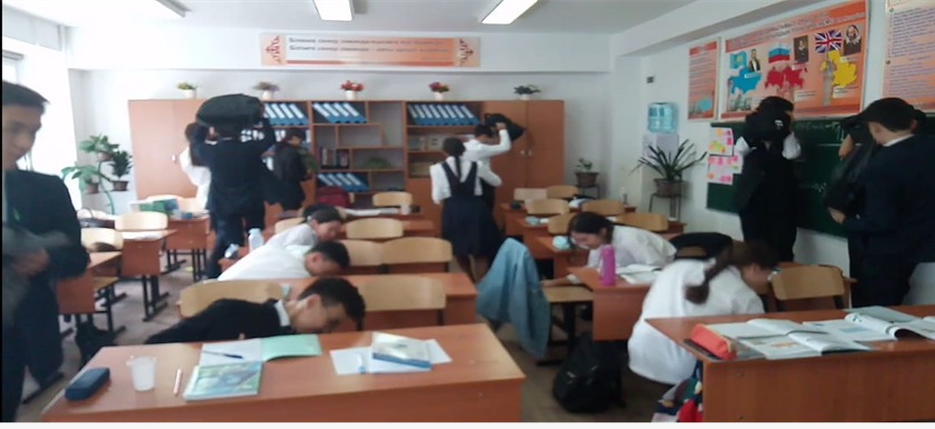 «Өрт қауіпсіздігі туралы жаттығу өткізудің тиімділіктері» және «Сейсможаттығу өткізудің тиімділіктері» тақырыбында оқу сабақтары мен сынып сағаттарының өткізілді