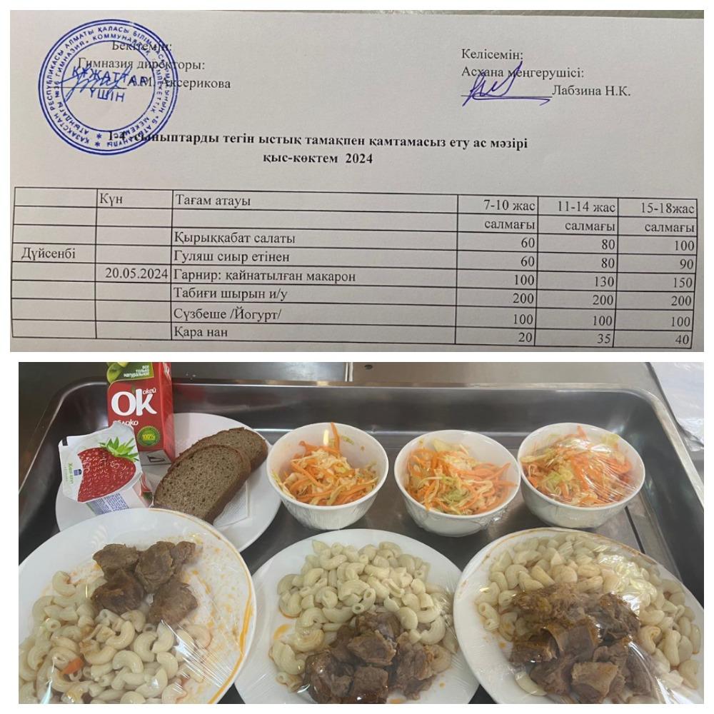 Ас мәзірі 20.05.2024