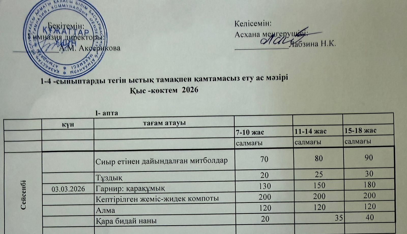 Меню 2025-2026