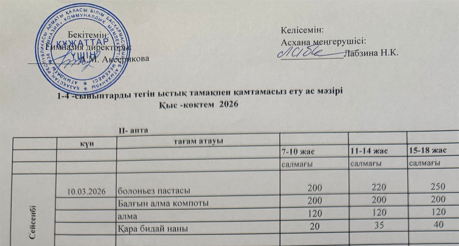 Меню 2025-2026