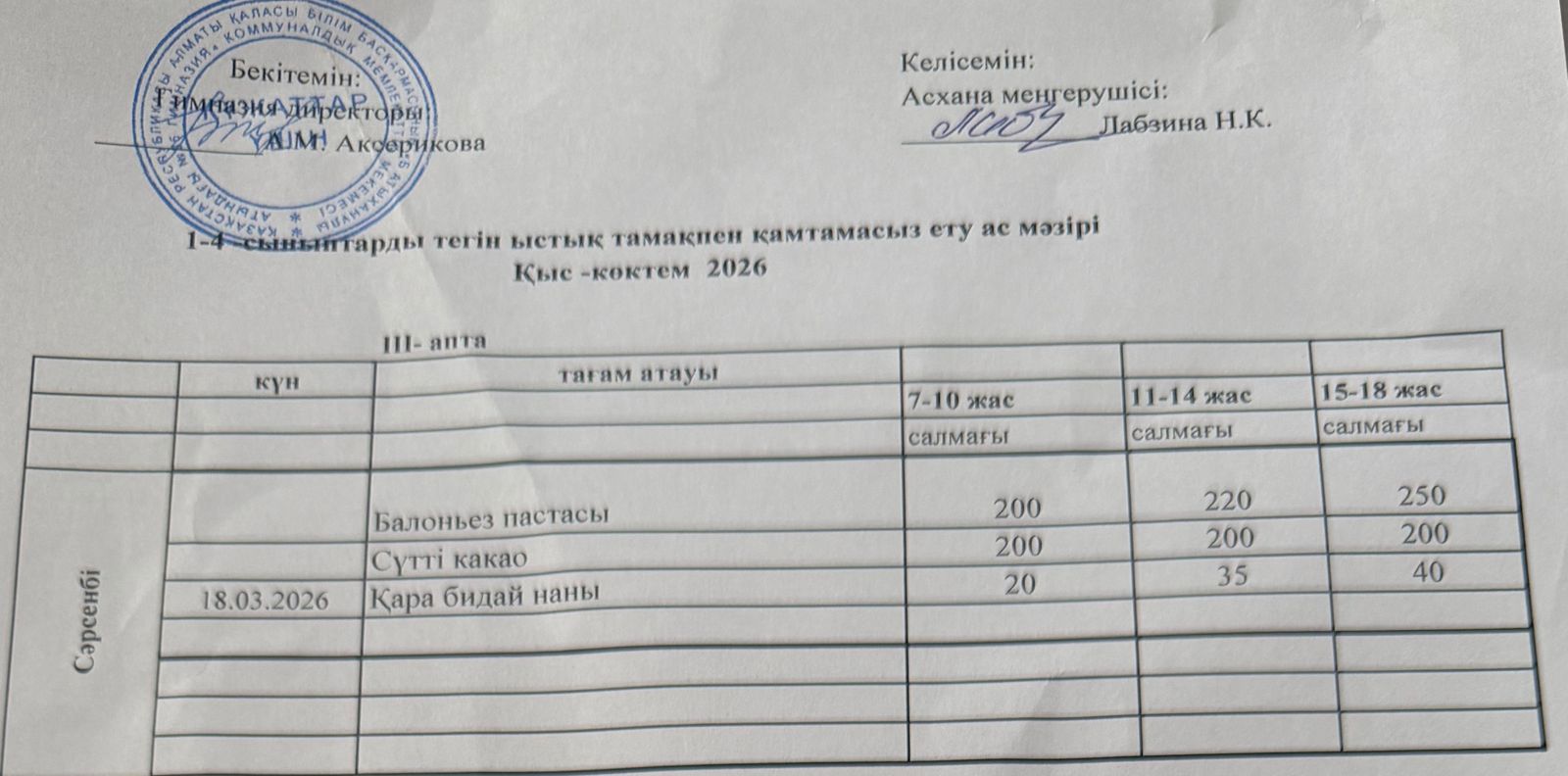 Меню 2025-2026