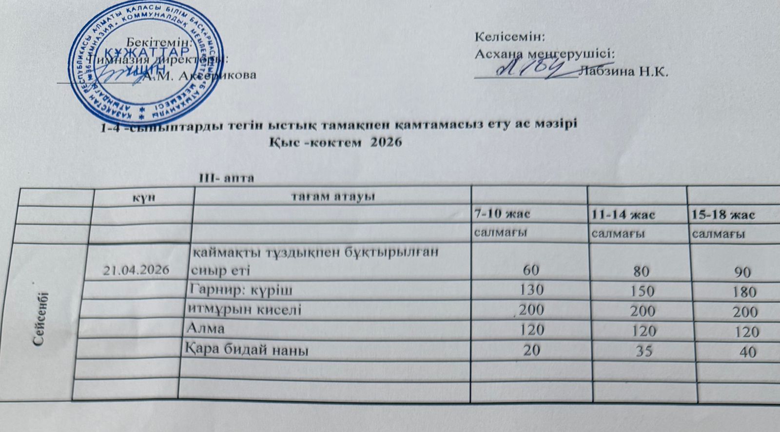 Меню 2025-2026