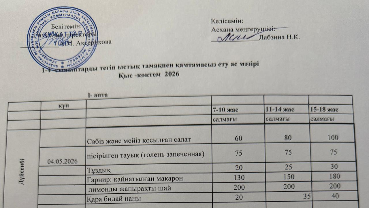 Меню 2025-2026