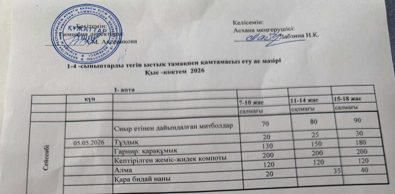 Меню 2025-2026