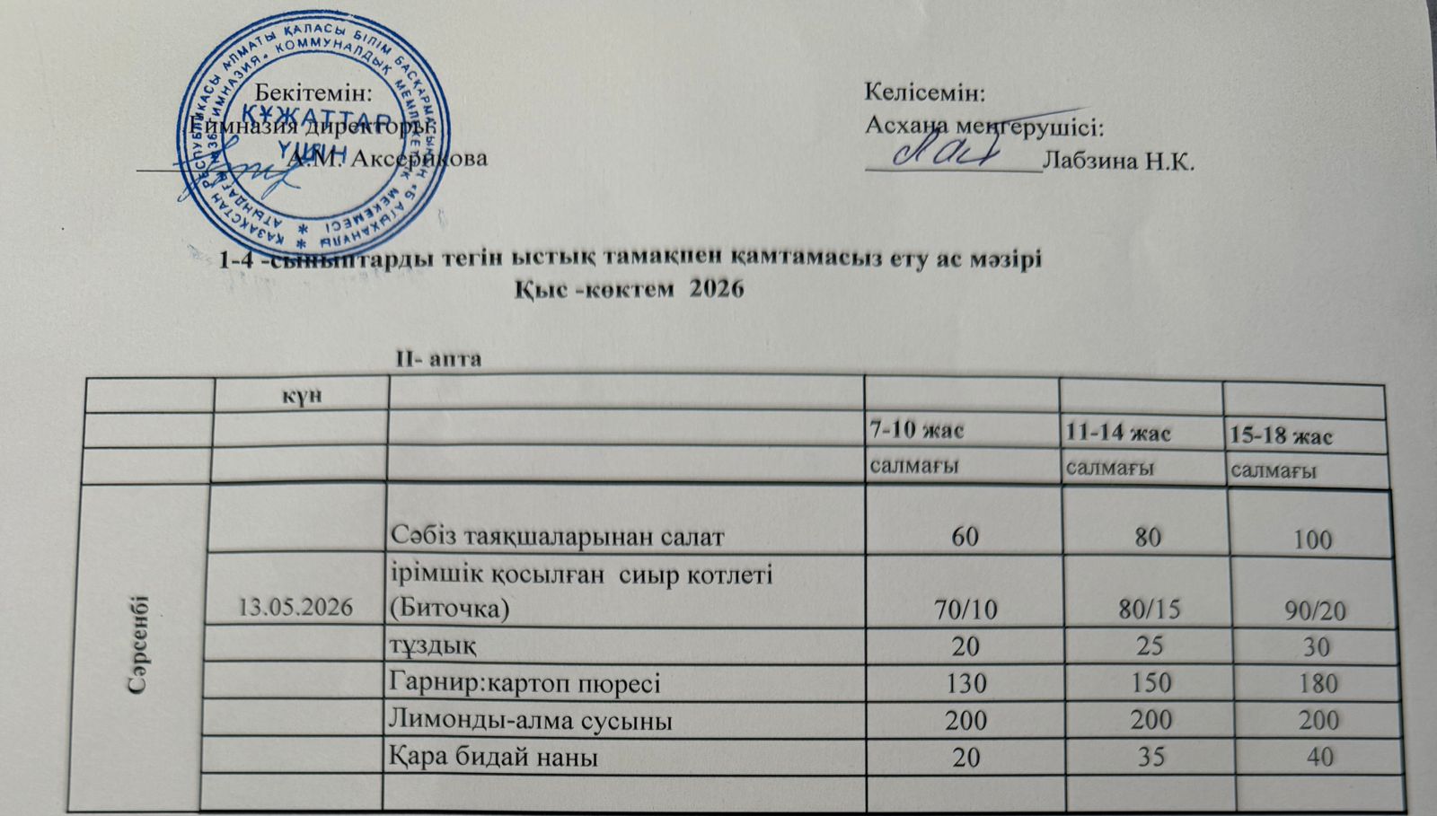 Меню 2025-2026