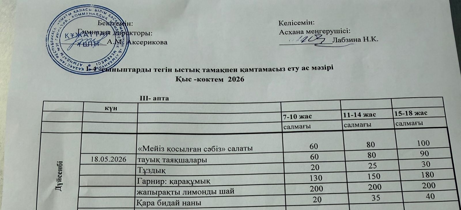 Меню 2025-2026