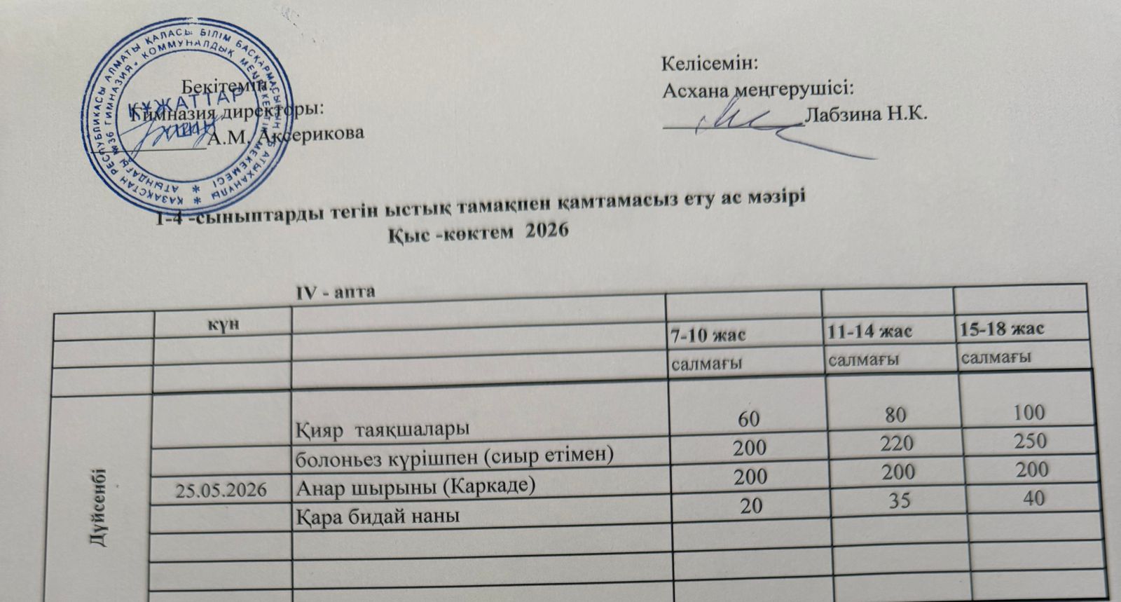 Меню 2025-2026